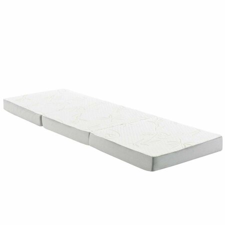 MODWAY FURNITURE 4 H x 80 W x 39 L in. Relax Tri-Fold Mattress, White MOD-5780-WHI